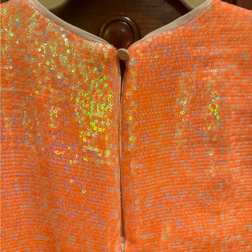 J. Crew Orange Sequin Shell long dress - Picture 6 of 13